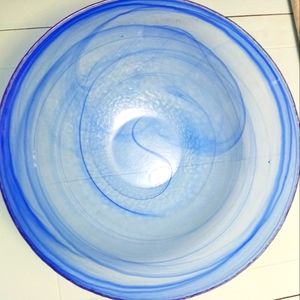 Art Blue crystal bowl or Plate 13"